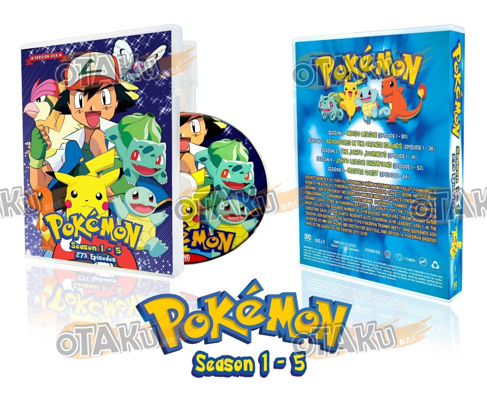 Pokemon Anime TV Series Complete Seasons 1-7 (1 2 3 4 5 6 & 7) NEW DVD SET