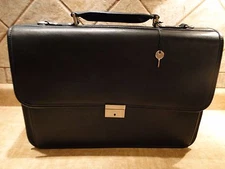 DAY-TIMER BLACK LEATHER-LIKE VINYL 16x11x4 PROFESSIONAL BRIEFCASE NEW