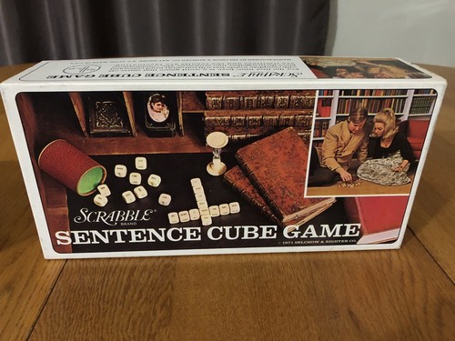 VINTAGE 1971 SCRABBLE SENTENCE CUBE GAME COMPLETE USA MADE NICE SHAPE - Picture 2 of 8