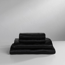Satin Luxury Sheet Set Cal King Black 4-Piece Set