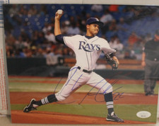 ARCHER, CHRIS   2012-2018  TAMPA BAY RAYS   SIGNED BASEBALL PHOTO(JSA Auth)