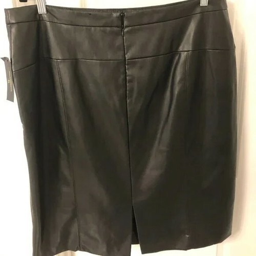 Worthington Studded Faux Black Leather Skirt (18T) - Picture 4 of 5