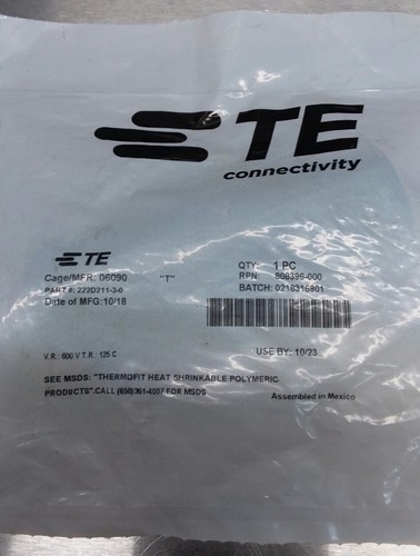 NEW SEALED BAG 222D211 3 0 Raychem Tyco Electronic Heat Shrink Boots 