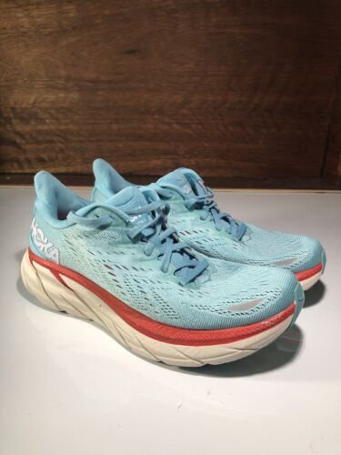 Hoka One One Clifton 8 Womens US7B UK5.5 EU38-2/3 Aquarelle/Eggshell Blue