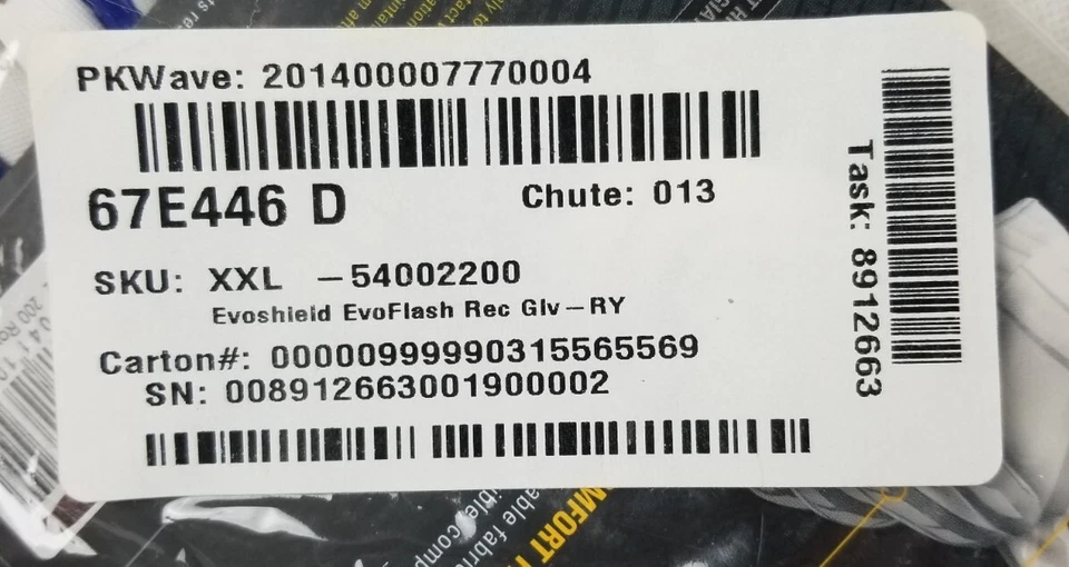 NUEVO Guantes de fútbol americano receptor EvoShield EvoFlash azul real blanco para hombre XXL 2013 Foto 4 de 4