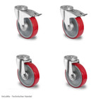 Satz TRANSPORTROLLEN PU Rad Rolle 80 100 125 160 200mm Designer Rad Rollen