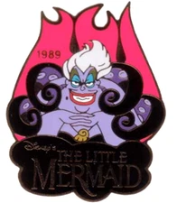 LE Disney Pin✿Little Mermaid Ariel Evil Villain Ursula Red Flames 1989 History 
