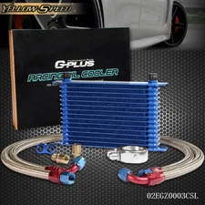 15 ROW FIT FOR UNIVERSAL ALUMINUM ENGINE 10AN OIL COOLER + FILTER ADAPTER KIT US