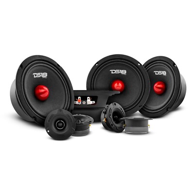 DS18 Car Speakers Package 4x Speakers 6.5'' Mid Range 4x Super Bullet Tweeter