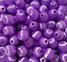 144 pcs Vintage Silk Thread Wrapped Craft Beads 10mm Round Light Amethyst Purple