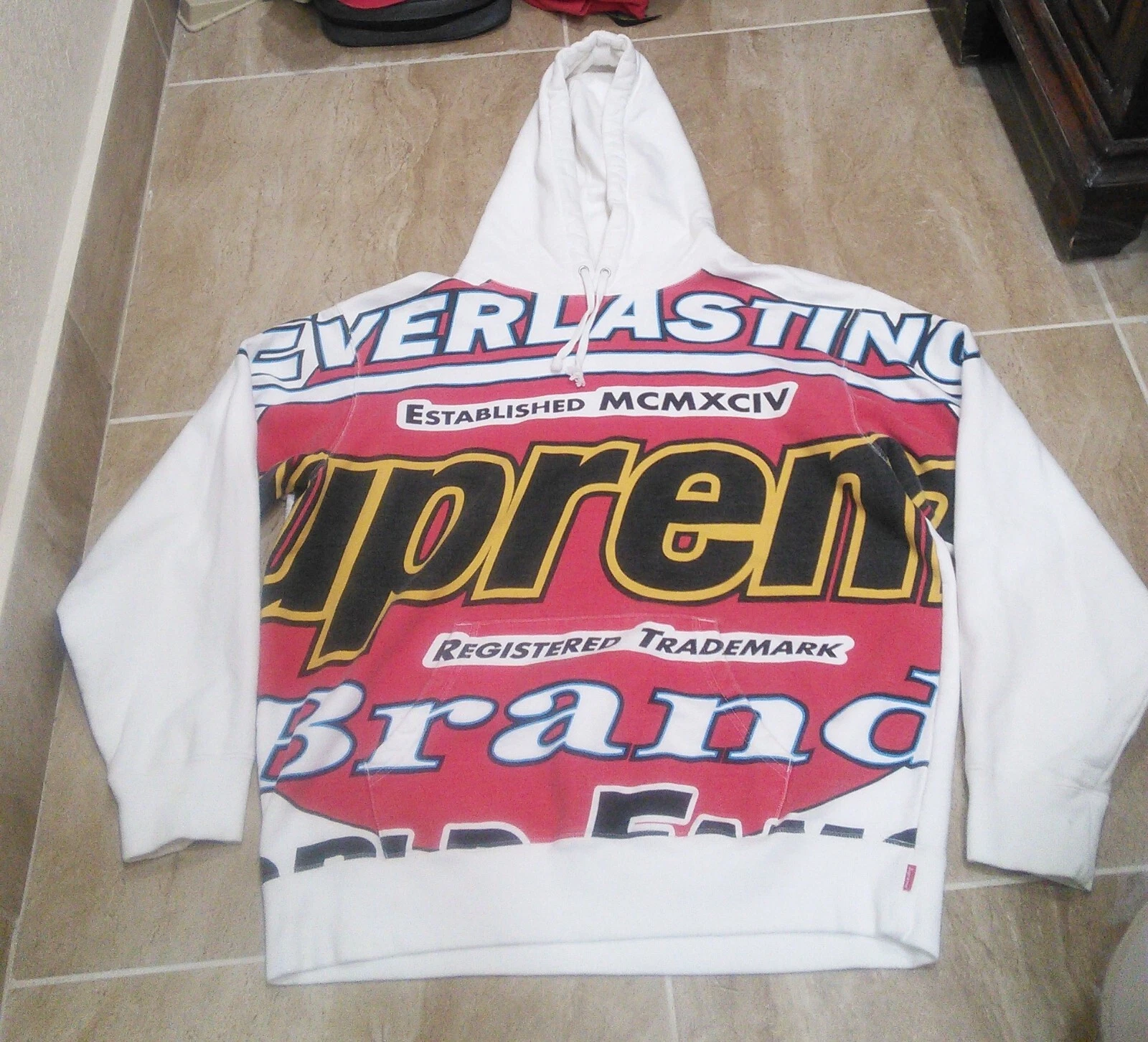 Authentique sweat à capuche Supreme Everlasting AOP taille M