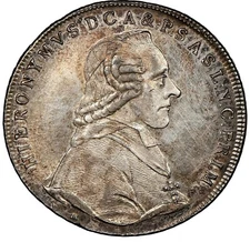 O018 Austria 1801-M  Salzburg. Hieronymus Thaler NGC UNC Details - Cleaned KM465