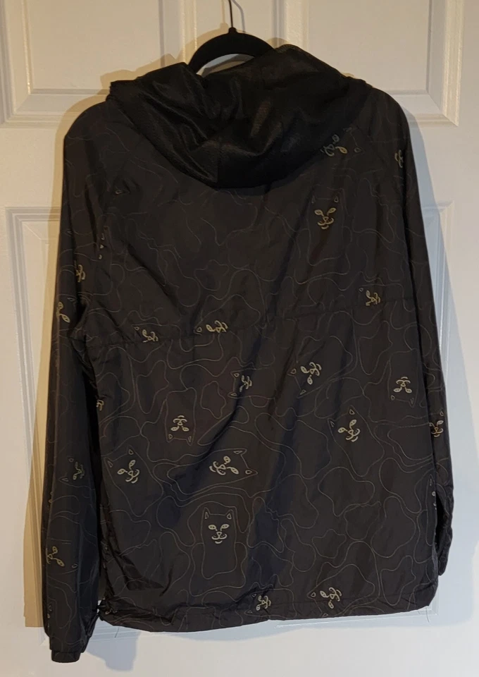 RipNDip Lord Nermal Anorak Windbreaker Men’s Medium Black Hooded Pullover - Image 3 of 4