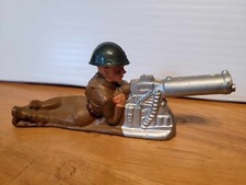 VERY NICE 1930s BARCLAY 728 LEAD DIME STORE G.I. SOLDIER PRONE MACHINE GUNNER