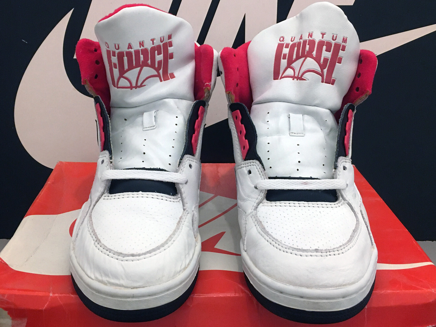 VTG 1990 NIKE QUANTUM FORCE HI UK8 EU42.5 OG AIR JORDAN 1 4 COMMAND FLIGHT RARE image 6
