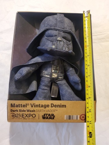 New Mattel Vintage Denim Star Wars Dark Side Wash Darth Vader Plush - Picture 4 of 7