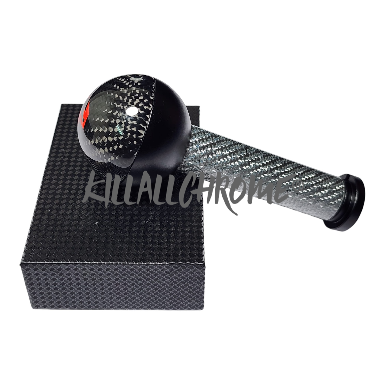 For 500 Abarth Gear Knob Real Carbon Fibre Scorpion Silver GEAR SHIFT 595 695