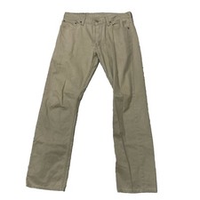 Levi's 514 Straight Fit Mens Size W34 L34 Jeans Khaki Beige Soft Wash 514-0407