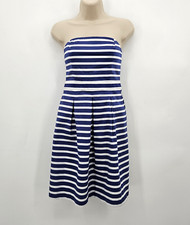 GAP Striped Strapless Dress Women's Size 4 LEE Mini Navy Blue & White Stripe