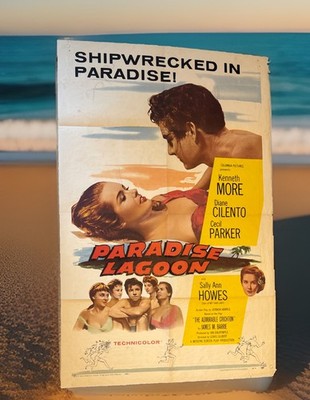 Vtg 1957  Paradise Lagoon  Original Movie Poster  27x40  ~ Kennneth Moore 50 s