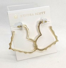 New Kendra Scott Sophee Heart Hoop Earrings in Gold