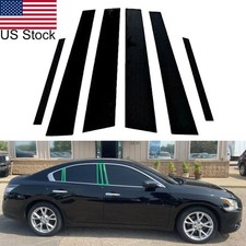 6pcs Glossy Piano Black Pillar Posts Window Covers For 09-14 Nissan Maxima Sedan 6pcs Glossy Piano Black Pillar Posts Window Covers For 09-14 Nissan Maxima Sedan
