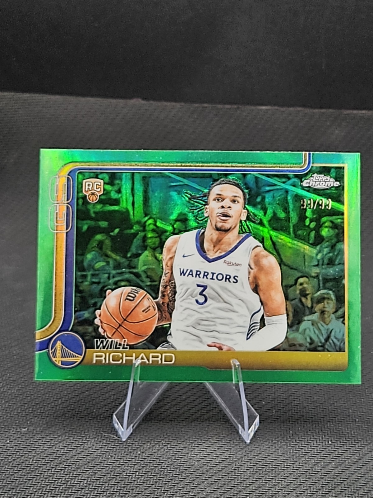 2025-26 Topps Chrome Will Richard #287 Green Refractor 99/99 (RC) Last On Print