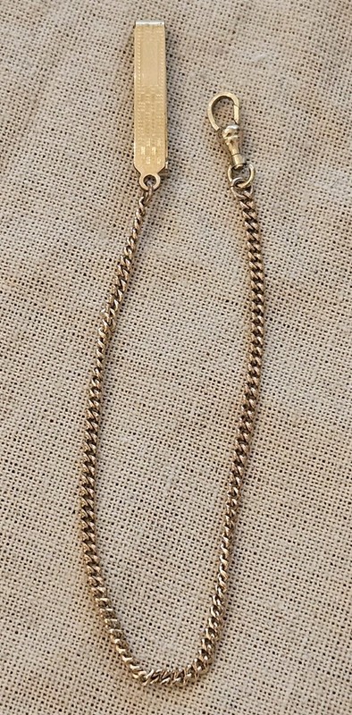 Vintage HAYWARD Gold Filled Belt Loop Pocket Watch Knife Fob Chain 9.5 Inches NR
