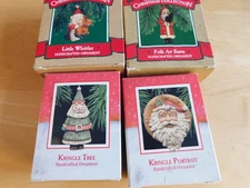 Vintage Hallmark Keepsake Handcrafted Ornaments-4 Pc Lot of Various Collections