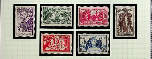 FRENCH POLYNESIA Sc 117-22 LH SET OF 1937 - COLONIAL ARTS EXPO - (CA25)