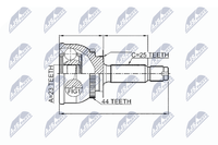 NTY Gelenksatz, Antriebswelle NPZ-HY-549 FüR Hyundai