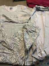 NEW MUK LUKS 3-Piece Pajamas Set Petite L Knit Top Pants Cardigan Gray E-8