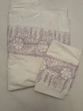 John Robshaw Queen Lavender Flat  Sheet And 1 Standard Pillowcase Exc Cond