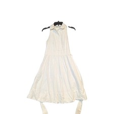 Zara Basic Sleeveless White Shirt Dress XS Mini A-Line Fit Flare