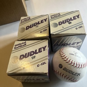 Lot of 3 Softballs 12 inch  Dudley Sb-12L RF Cork-center White with Red Stiching