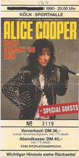 Alice Cooper   In Concert 1990 Köln  Ticket / Konzertkarte / Eintrittskarte