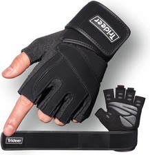 Guantillas Gym Guantes De Gimnasio Mujer Hombre Para Bicicleta Negro Large NUEVO