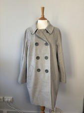 Cotswold Collections Grey Wool Cashmere Coat Size 14 — Double Breasted
