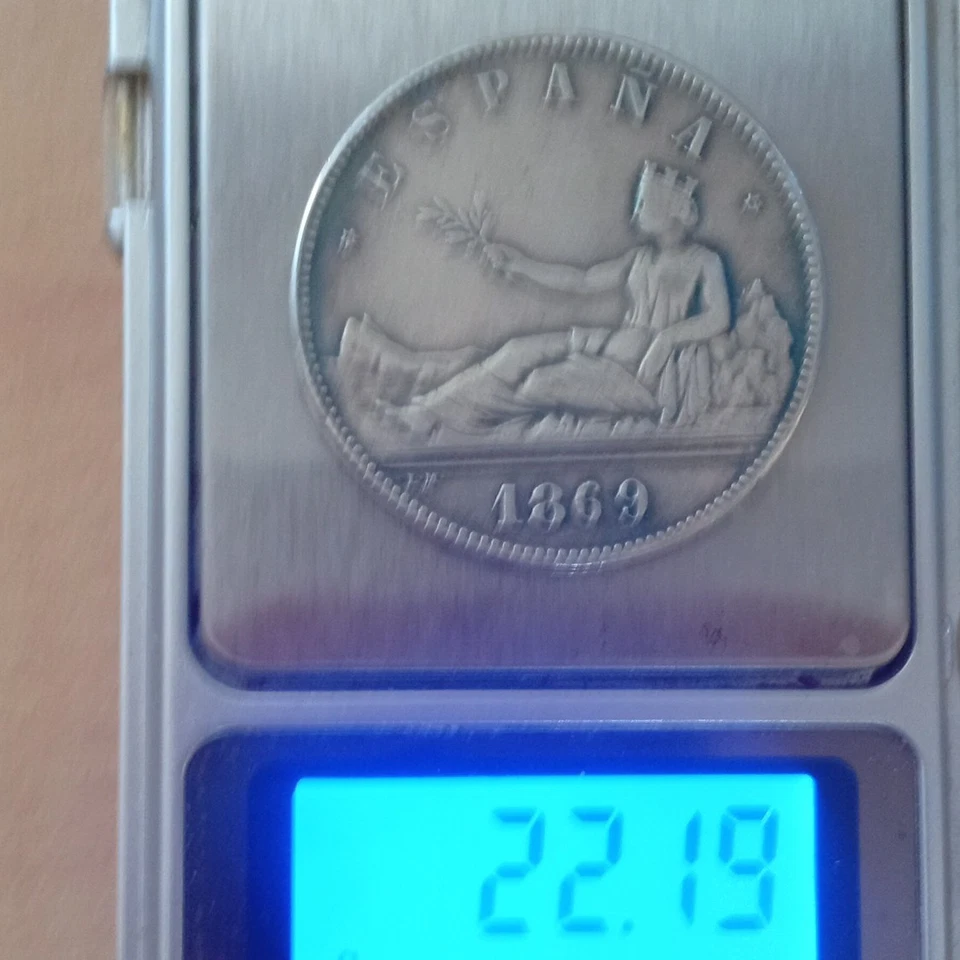 5 Pesetas 1869 Argent - Photo 3/3