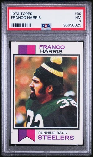1973 Topps Football Cards #89 Franco Harris RC HOF Pittsburgh Steelers PSA 7 NM