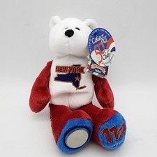 Limited Treasures New York 11th State 2001 Coin Bear Plush 8" Red White Beanie