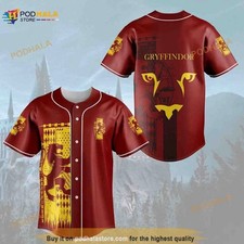 Harry Potter Gryffindor 3D Baseball Jersey Movie Baseball Fan Shirt