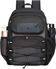 Mesh Backpack Heavy Duty See through Mesh Bag with Paded Strap Large Capacity fo