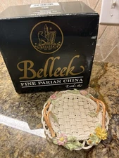 Belleek Floral Garden Basket Ireland H54773