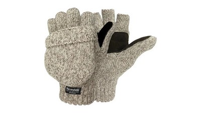 Hot Shot Ragg Wool Mitten Pop-Top   Oatmeal, Insulated, One Size NWT ~Free Ship