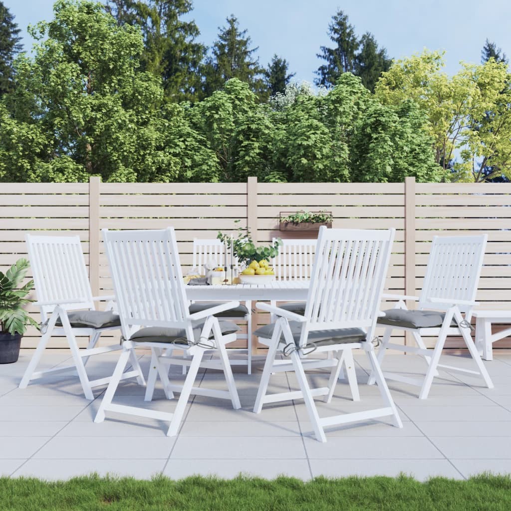 vidaXL 6 Cuscini Sedia Grigi 40x40x7 cm Tessuto Oxford Impermeabile