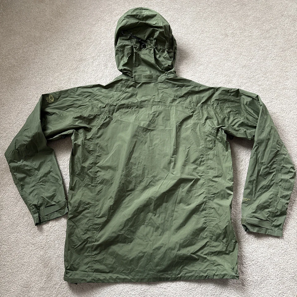 JAQUETA COM CAPUZ Mountain Hardwear Masculina M Caminhada Vento Chuva Conduta Seda VERDE - Imagem 2 de 4