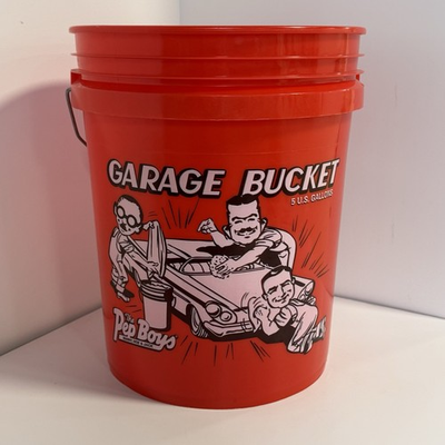 #ad Pep Boys Garage Bucket 5 gallon Manny Moe amp; Jack Car Orange Red Leaktite Plastic $98.50
