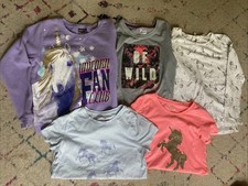 Girls Lot Tops Shirts Size 10/12 Unicorns Colorful Clothing