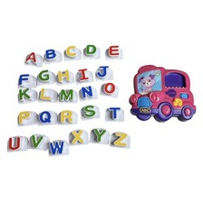 Leap Frog Fridge Phonics Magnetic Alphabet ABC School Bus Pink works